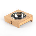 Raised Pet Bowls for Puppies Bamboo Feeder Wooden Food Bowl