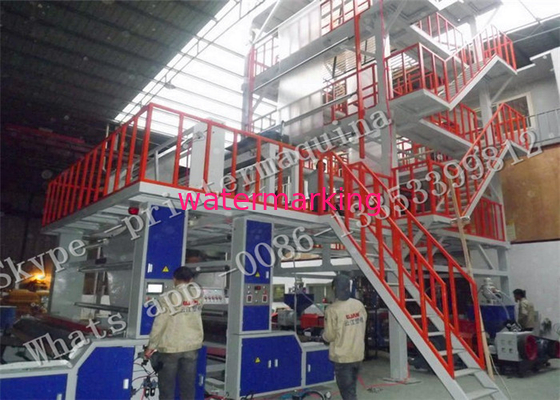 LDPE/HDPE Geblazen Machine van de Filmuitdrijving met de Temperatuurcontrole van SSR +PID